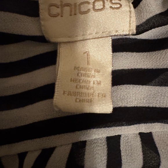 Chico's Monochrome Striped Blouse - Picture 5 of 6